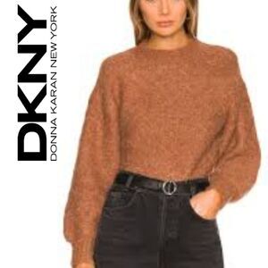 Plus Size! Cashmere Blend Oversized Sweater in Rust From DKNY